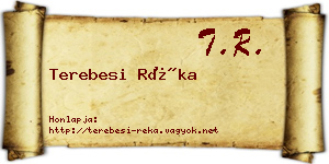 Terebesi Réka névjegykártya
